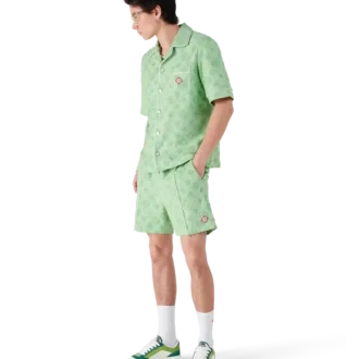 Chemise à manches courtes en tissu éponge Monogram