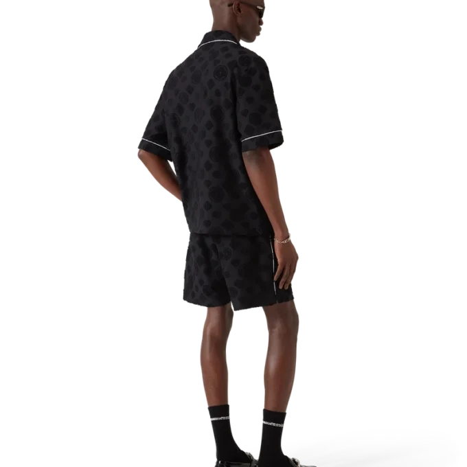 Chemise à manches courtes en tissu éponge Monogram