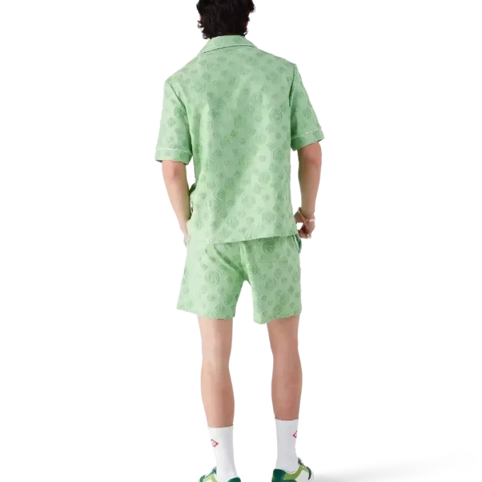 Chemise à manches courtes en tissu éponge Monogram