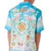 Chemise à manches courtes en twill de soie à motif kawaii