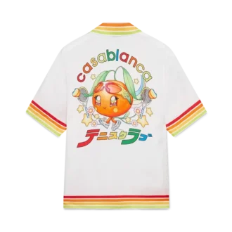 Chemise à manches courtes en twill de soie Orange Mascot