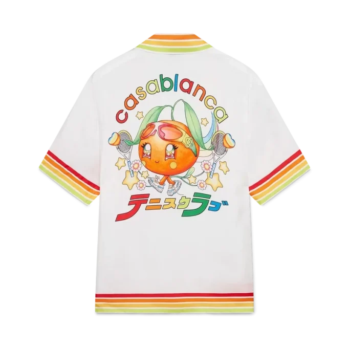 Chemise à manches courtes en twill de soie Orange Mascot