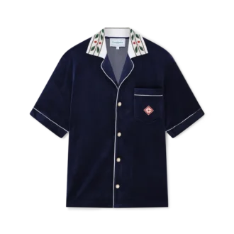 Chemise à manches courtes en velours Laurel