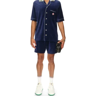 Chemise à manches courtes en velours Laurel