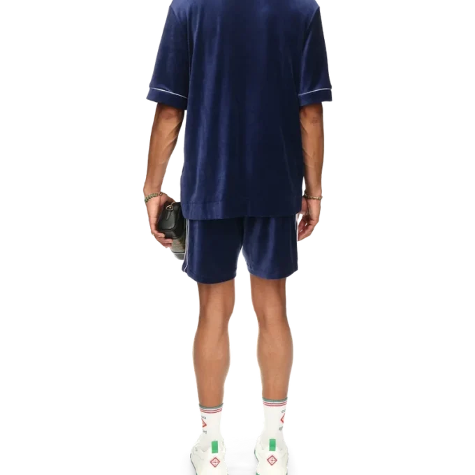 Chemise à manches courtes en velours Laurel