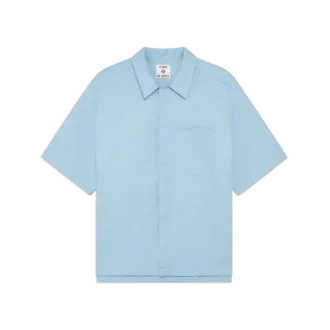 Chemise à manches courtes Monogram bleu clair en shorts