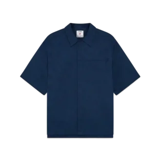 Chemise à manches courtes Monogram bleu marine