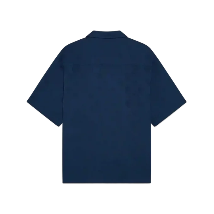 Chemise à manches courtes Monogram bleu marine