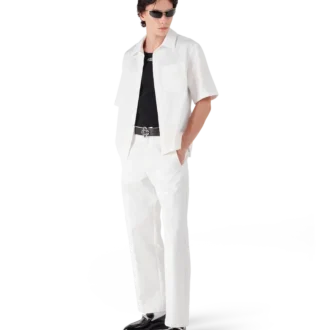 Chemise à manches courtes Monogramme blanche