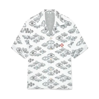 Chemise à manches courtes à motif jacquard