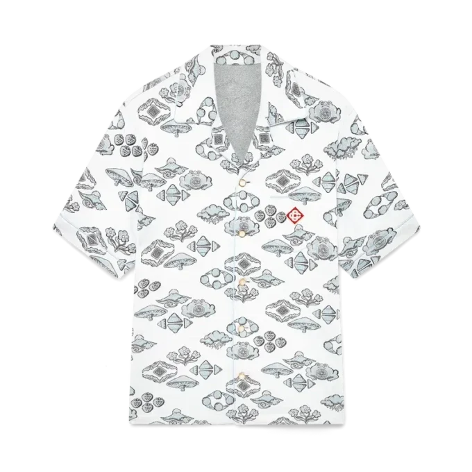 Chemise à manches courtes à motif jacquard