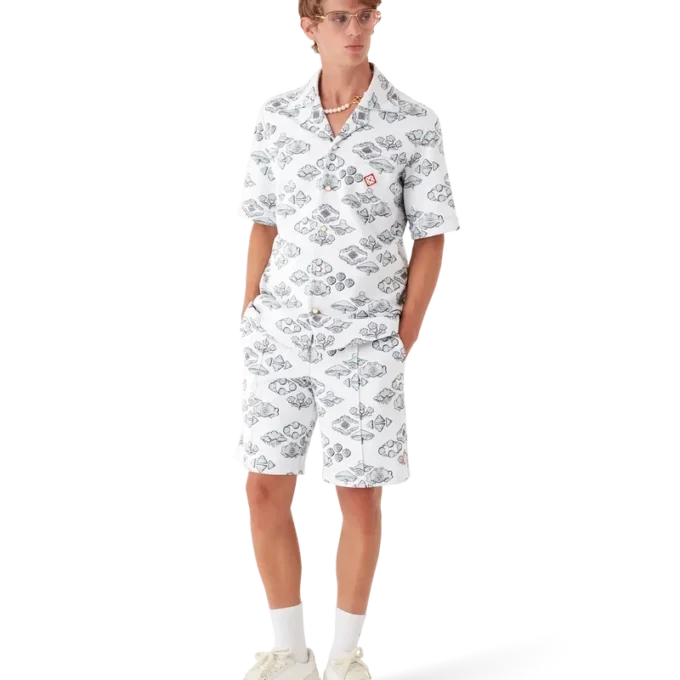 Chemise à manches courtes à motif jacquard