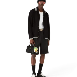 Chemise à manches longues en coton crocheté brodé