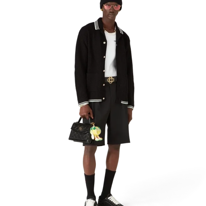 Chemise à manches longues en coton crocheté brodé