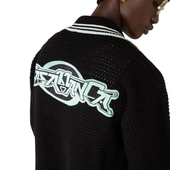 Chemise à manches longues en coton crocheté brodé