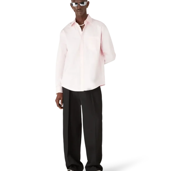 Chemise à manches longues en coton monogrammée