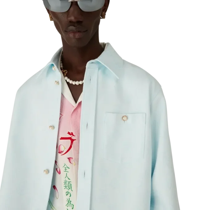 Chemise à manches longues en coton monogrammée