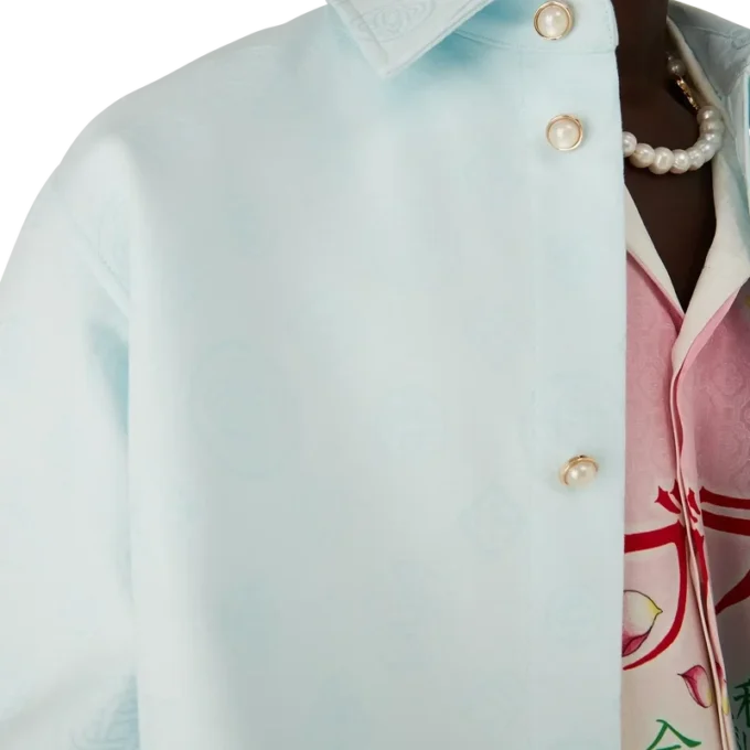 Chemise à manches longues en coton monogrammée