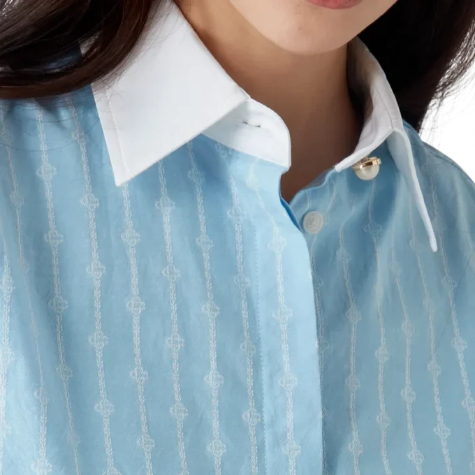 Chemise à manches longues à fines rayures Laurel