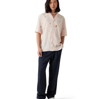 Chemise à motif brodé