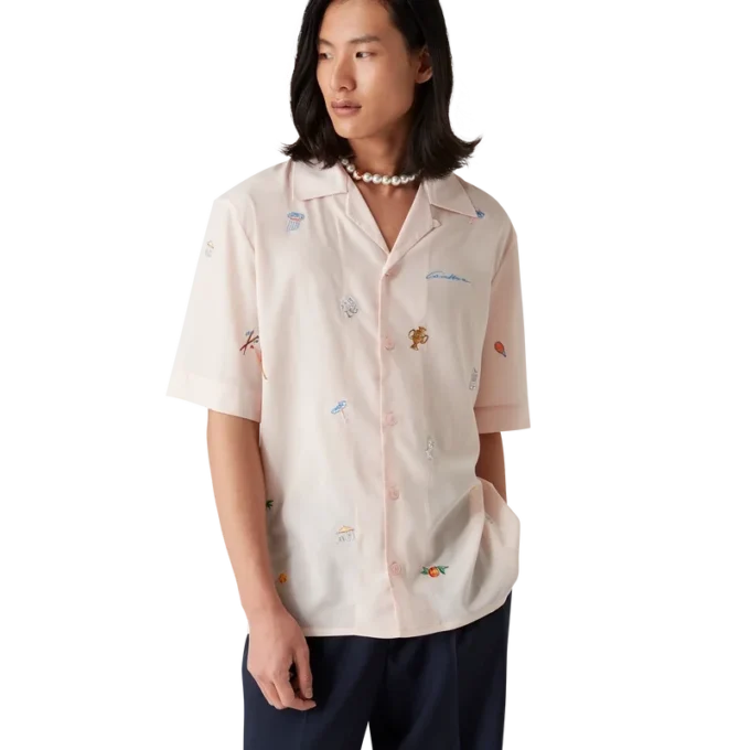 Chemise à motif brodé