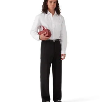 Chemise Oxford en jacquard de coton monogrammé
