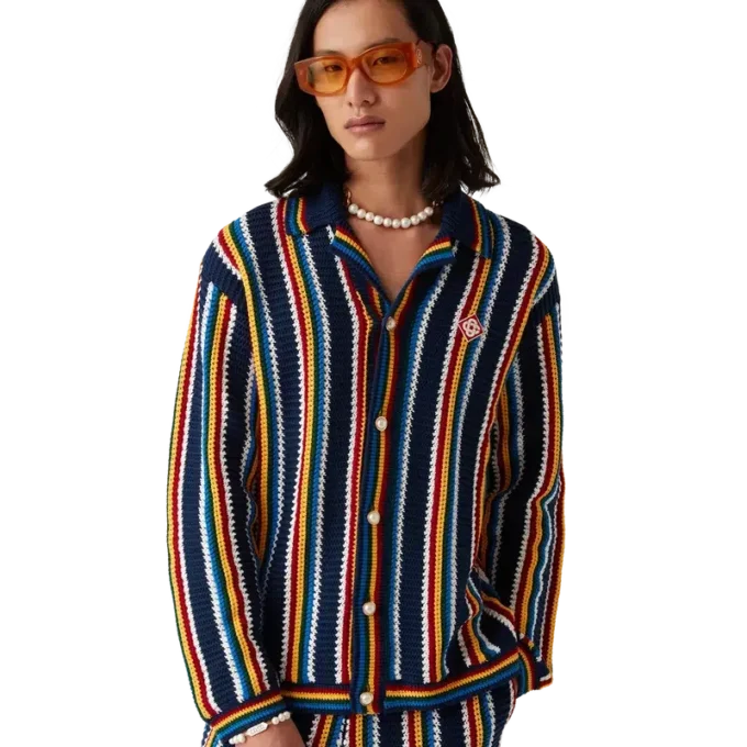 Chemise rayée en crochet Chemise rayée en crochet