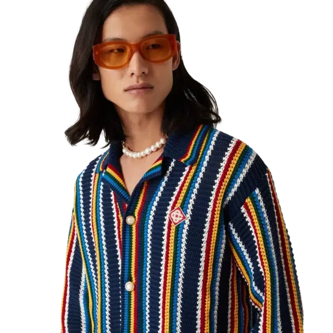 Chemise rayée en crochet Chemise rayée en crochet