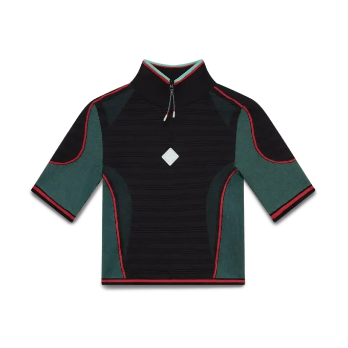 Chemise sans coutures à demi-zip