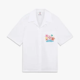 Chemise à shorts brodée « Collage D&rsquo;icones Graphiques »