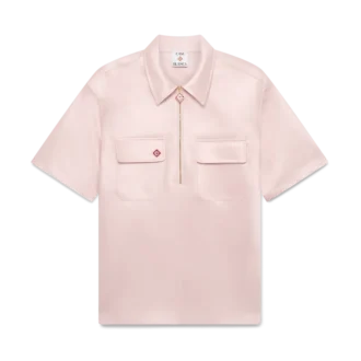 Chemise à shorts en satin avec fermeture éclair quart de longueur