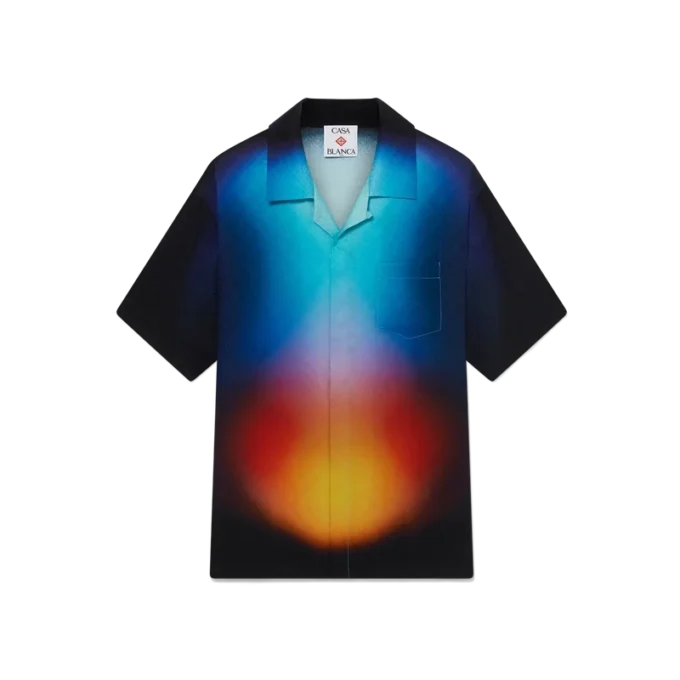 Chemise à shorts en soie dégradée