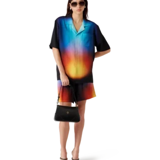 Chemise à shorts en soie dégradée