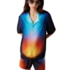 Chemise à shorts en soie dégradée