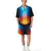 Chemise à shorts en soie dégradée