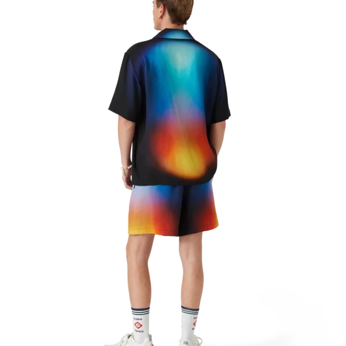 Chemise à shorts en soie dégradée