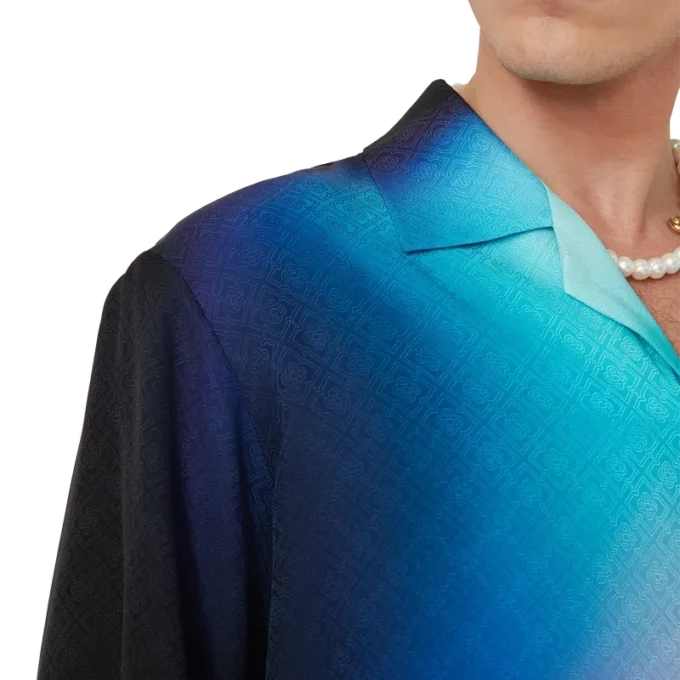 Chemise à shorts en soie dégradée