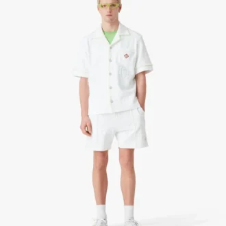 Chemise à shorts en tissu éponge blanc Monogram