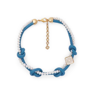 Collier noué bleu
