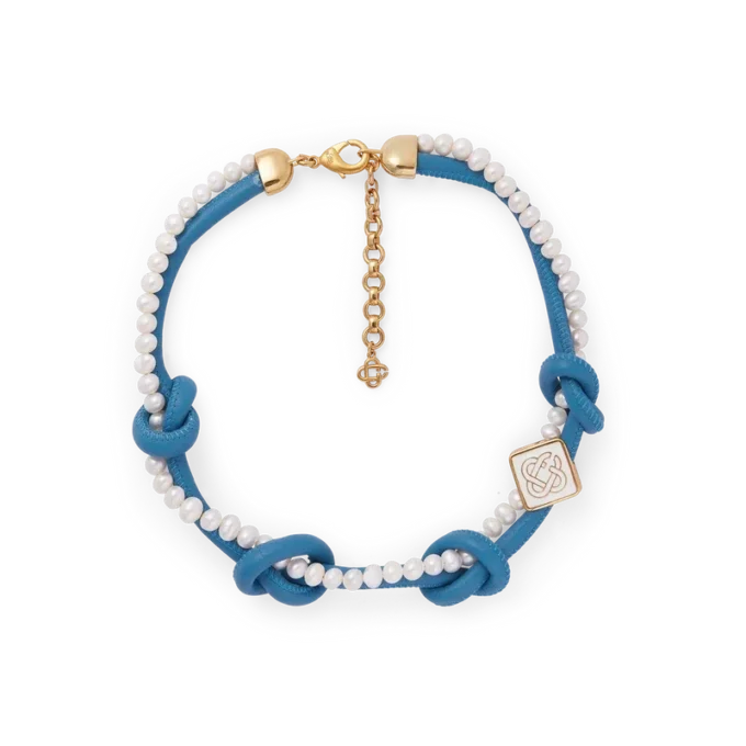 Collier noué bleu