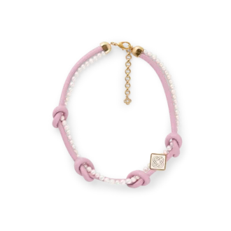 Collier noué rose