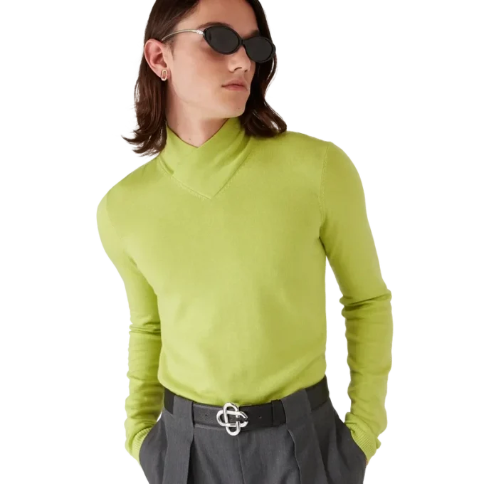 Haut à col roulé en laine mérinos