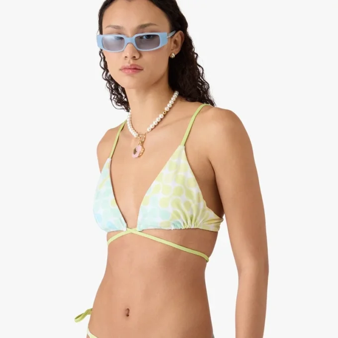 Haut de bikini à cordons et perles Optic Drop Haut de bikini à cordons et perles Optic Drop