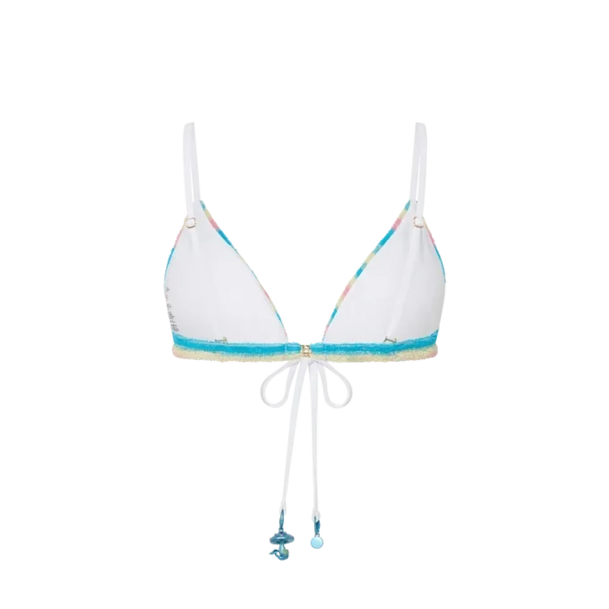 Haut de bikini en tissu éponge à rayures