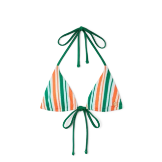 Haut de bikini à ficelles rayé
