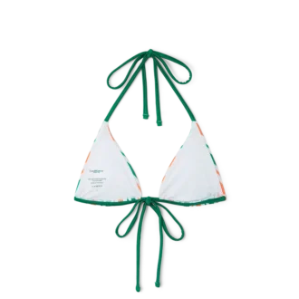 Haut de bikini à ficelles rayé