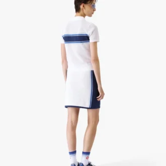 Haut en maille rayé blanc et bleu