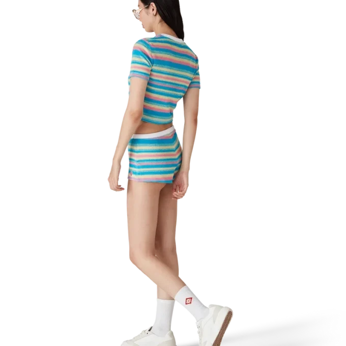 Haut en tissu éponge à rayures