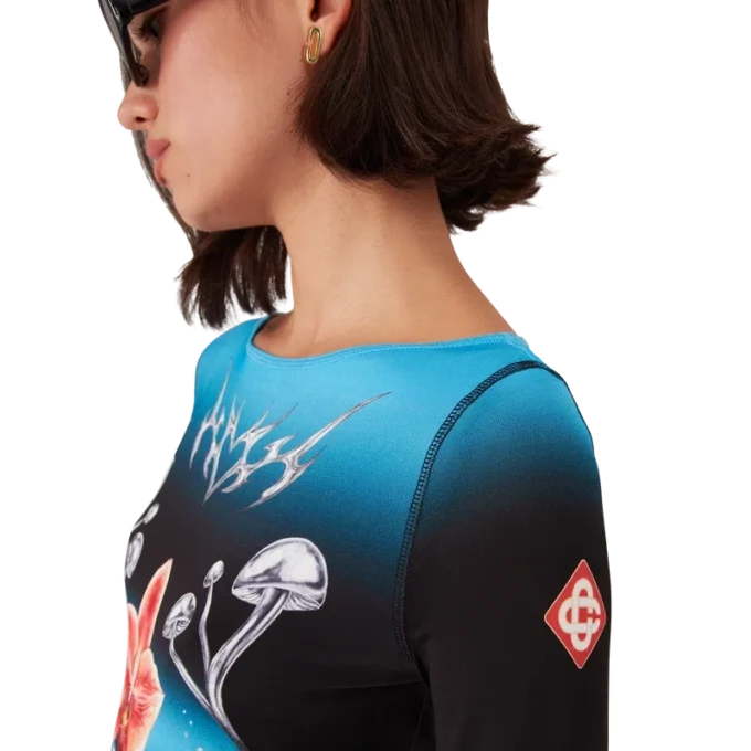 Haut à manches longues en jersey moulant Blades