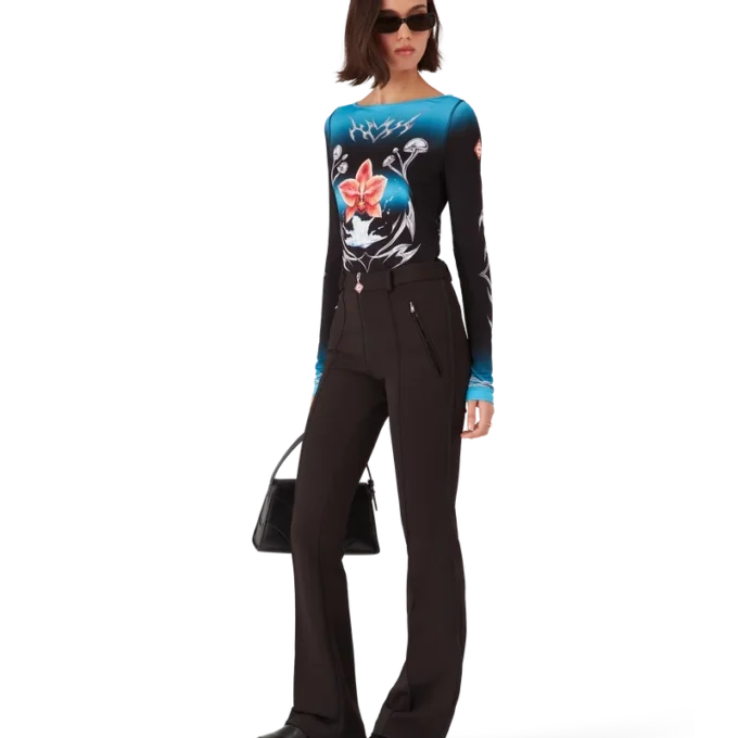 Haut à manches longues en jersey moulant Blades